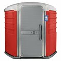 Polyjohn SA1-1013 We'll Care III Red Wheelchair Accessible Portable Restroom - Assembled 621SA11013